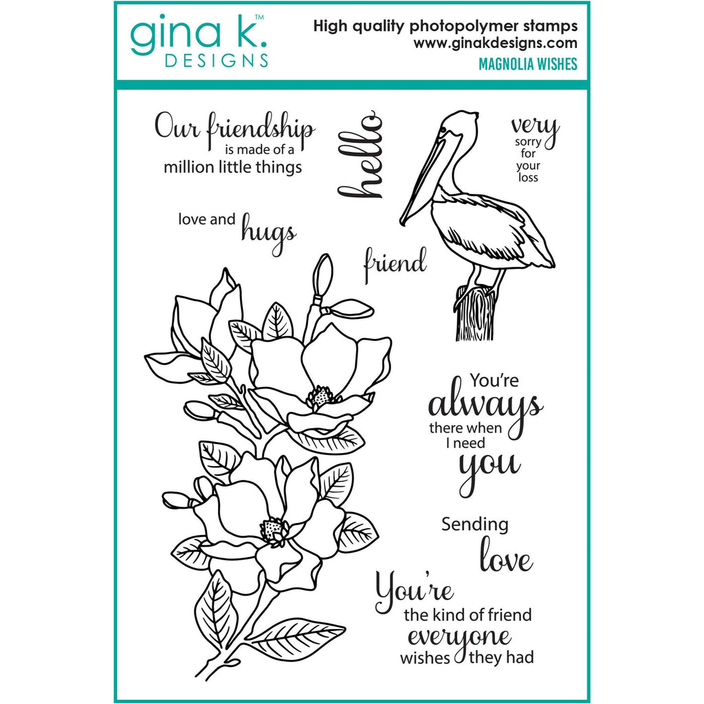 Gina K Designs Magnolia Wishes Clear Stamps as37