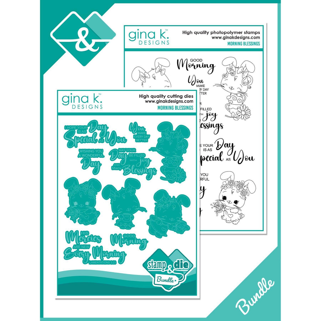 Gina K Designs Morning Blessings Clear Stamp and Die Bundle die0415