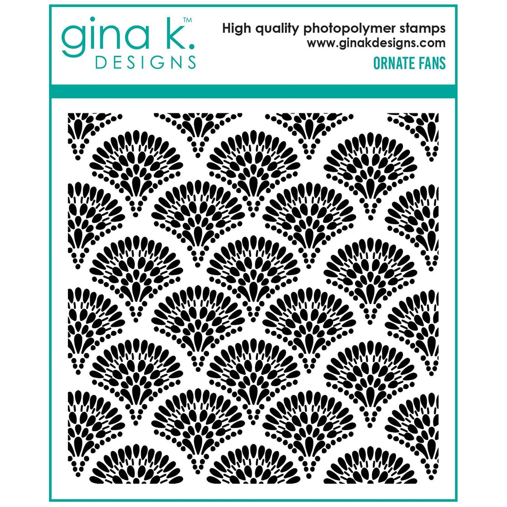 Gina K Designs Ornate Fans Background Clear Stamp as36