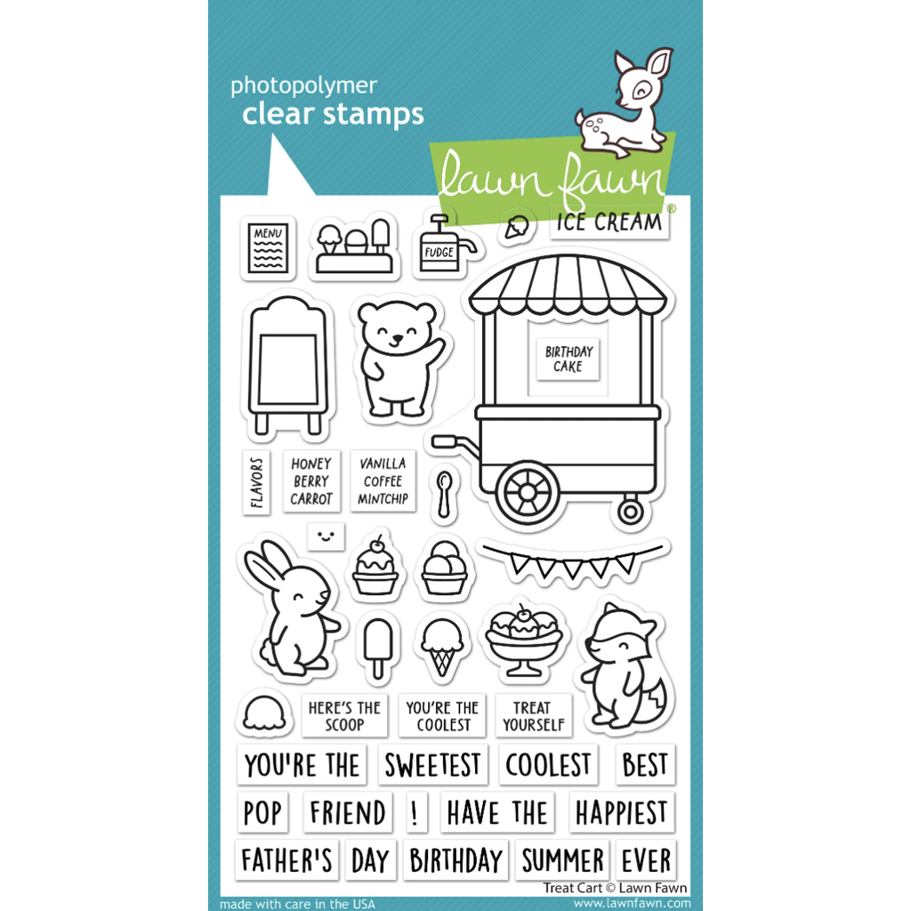 Lawn Fawn Treat Cart Clear Stamps lf3408