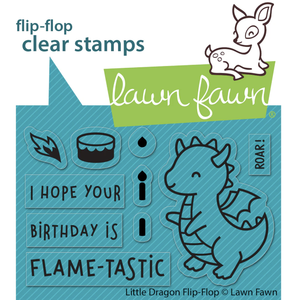 Lawn Fawn Little Dragon Flip-Flop Clear Stamps lf3427