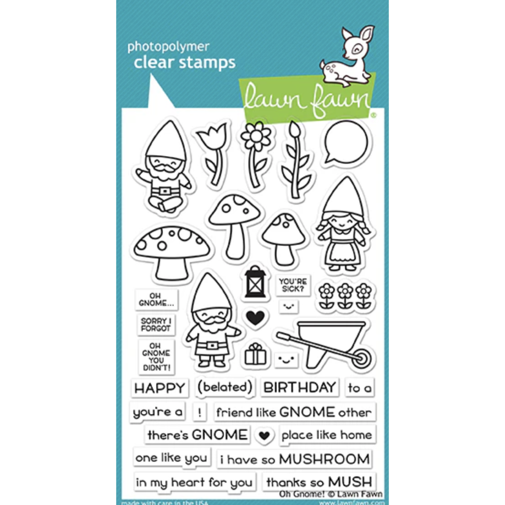 Lawn Fawn Oh Gnome! Clear Stamps lf1880