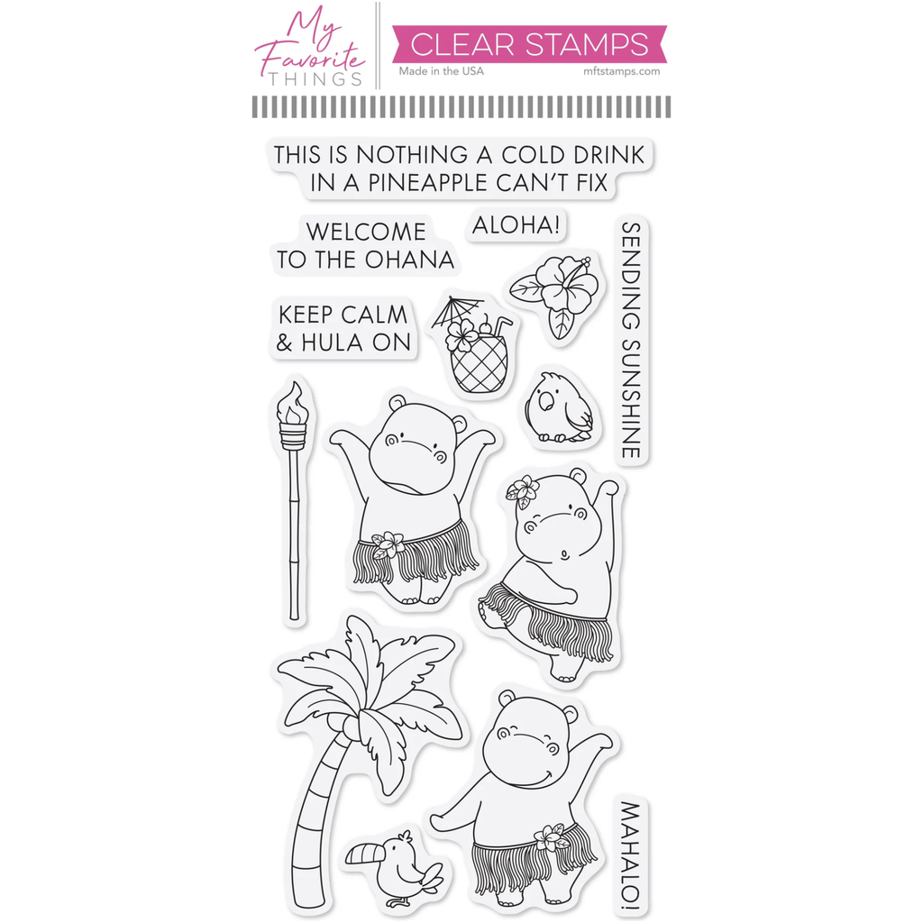 My Favorite Things Hula Hippos Clear Stamps yuzu032