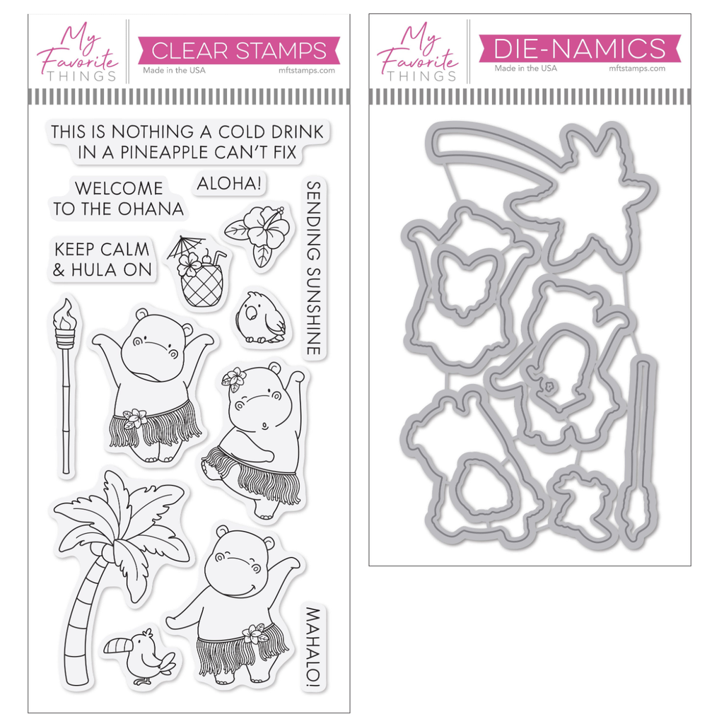 My Favorite Things Hula Hippos Clear Stamps and Dies