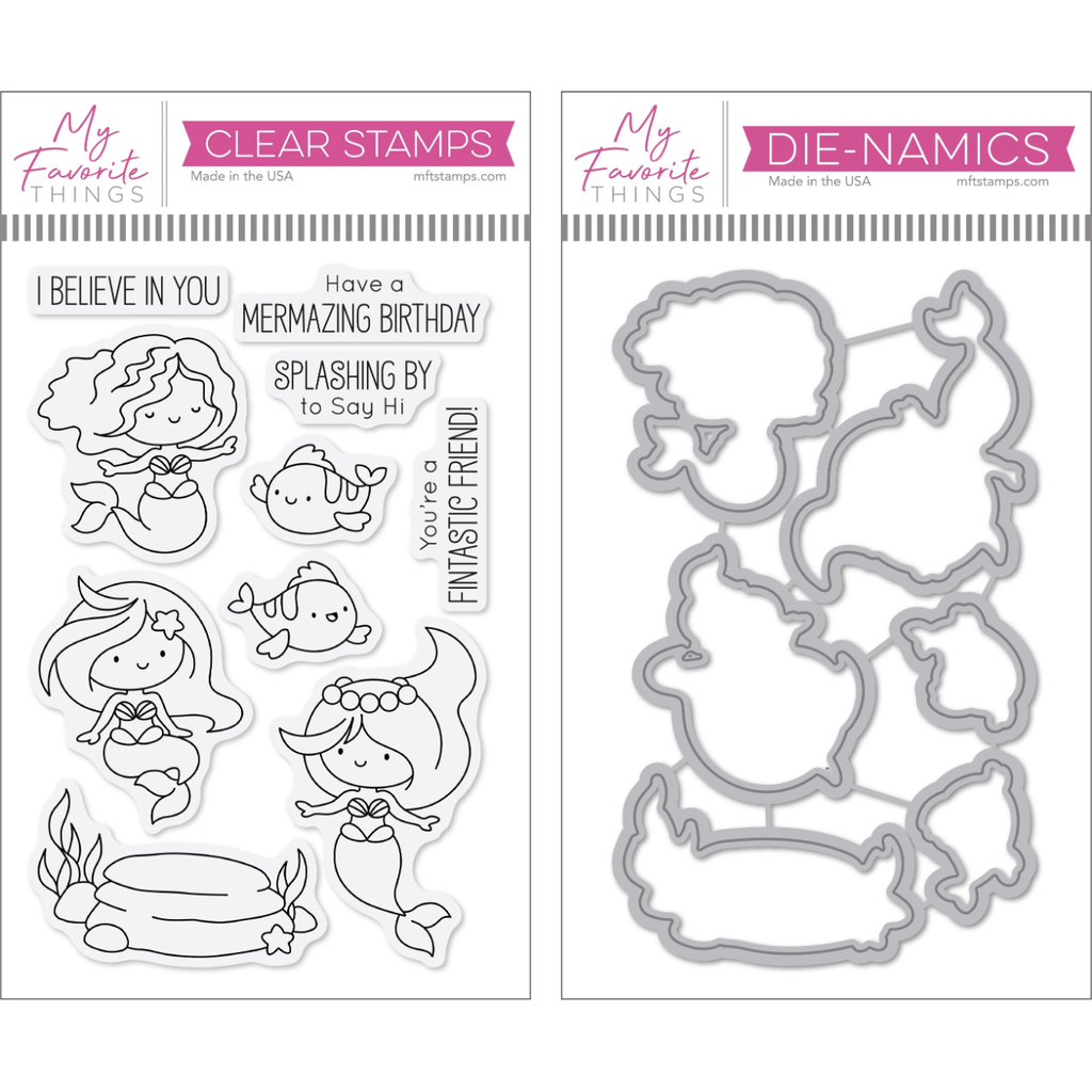 My Favorite Things Fintastic Friends Clear Stamps and Dies Set