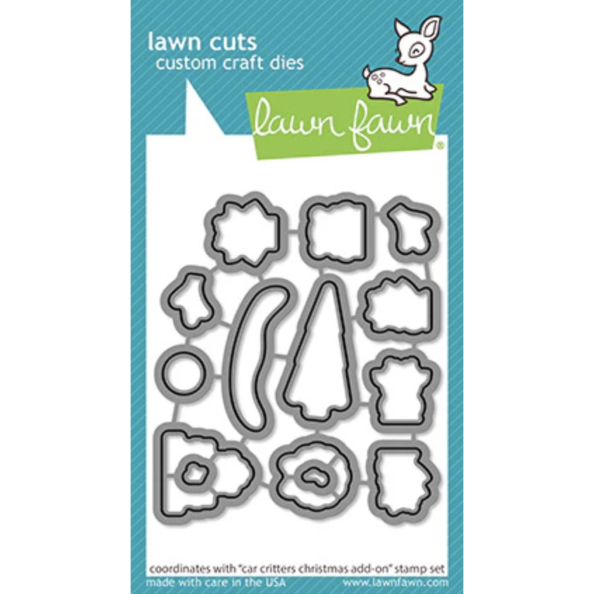 Lawn Fawn Car Critters Christmas Add-On Die Cuts lf2424