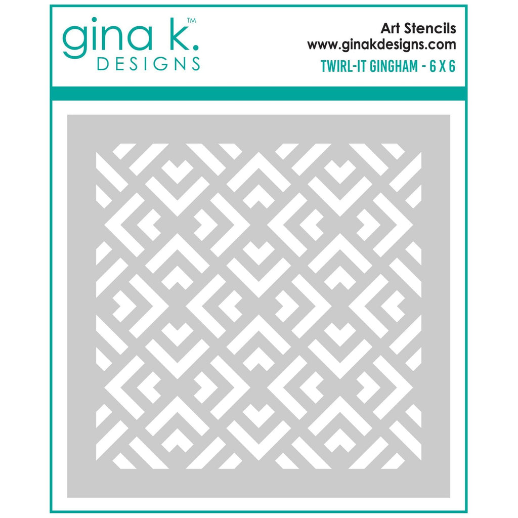 Gina K Designs Twirl It Gingham Stencil gkdst72