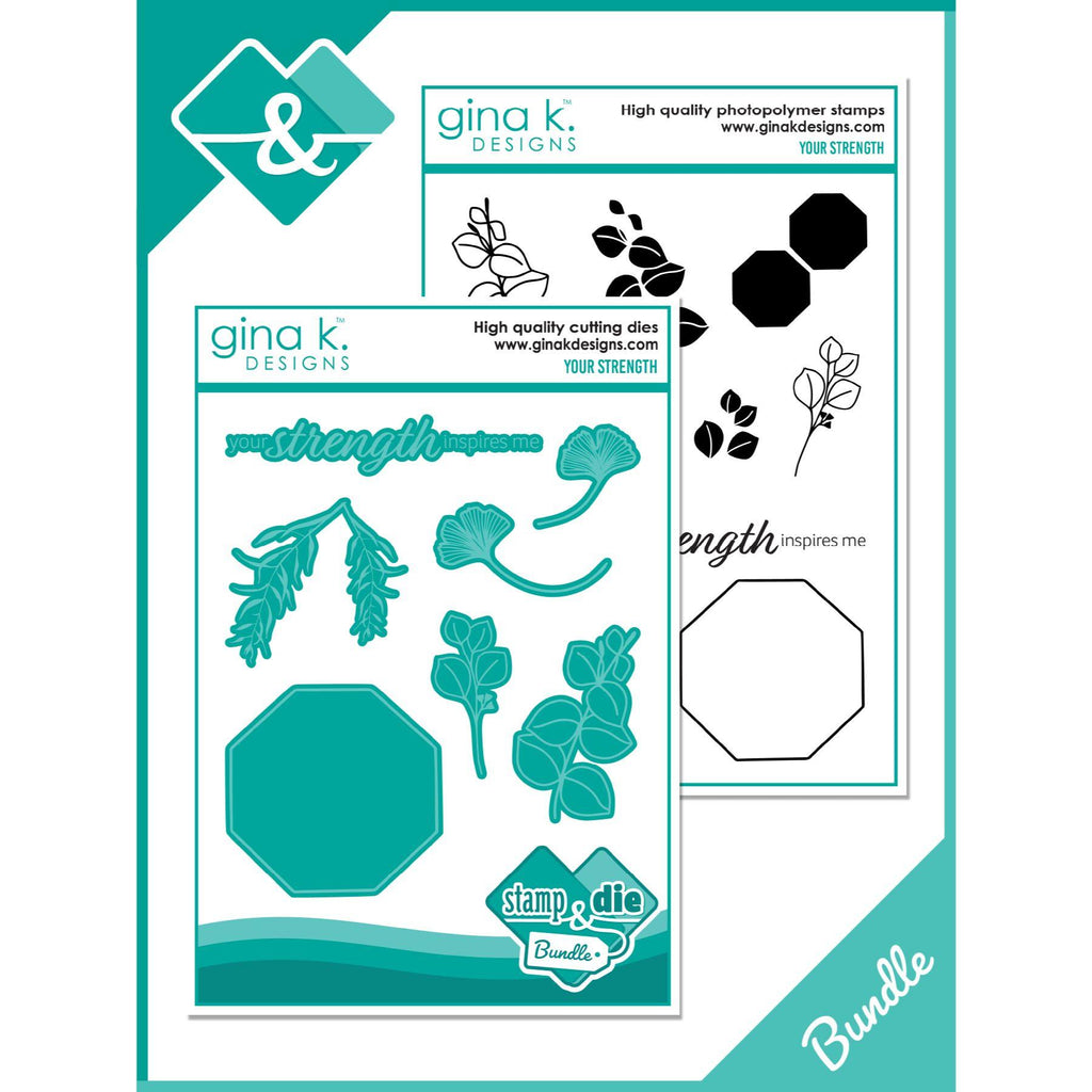 Gina K Designs Your Strength Clear Stamp and Die Bundle die0416