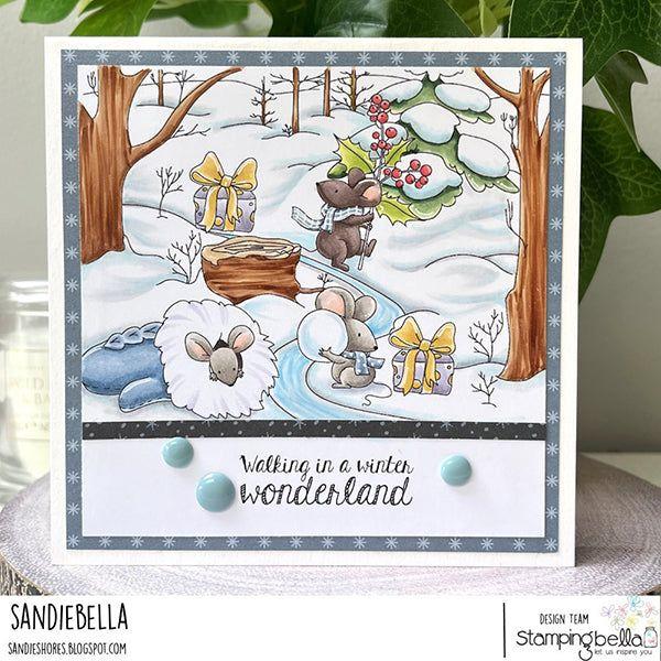 Stamping Bella Winter Woodland Backdrop Cling Stamp eb1269 winter wonderland