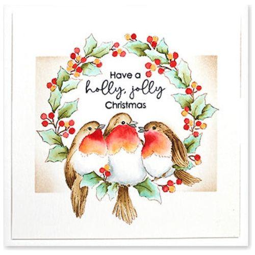 Penny Black Cling Stamp Feathered Trio 40-920 christmas