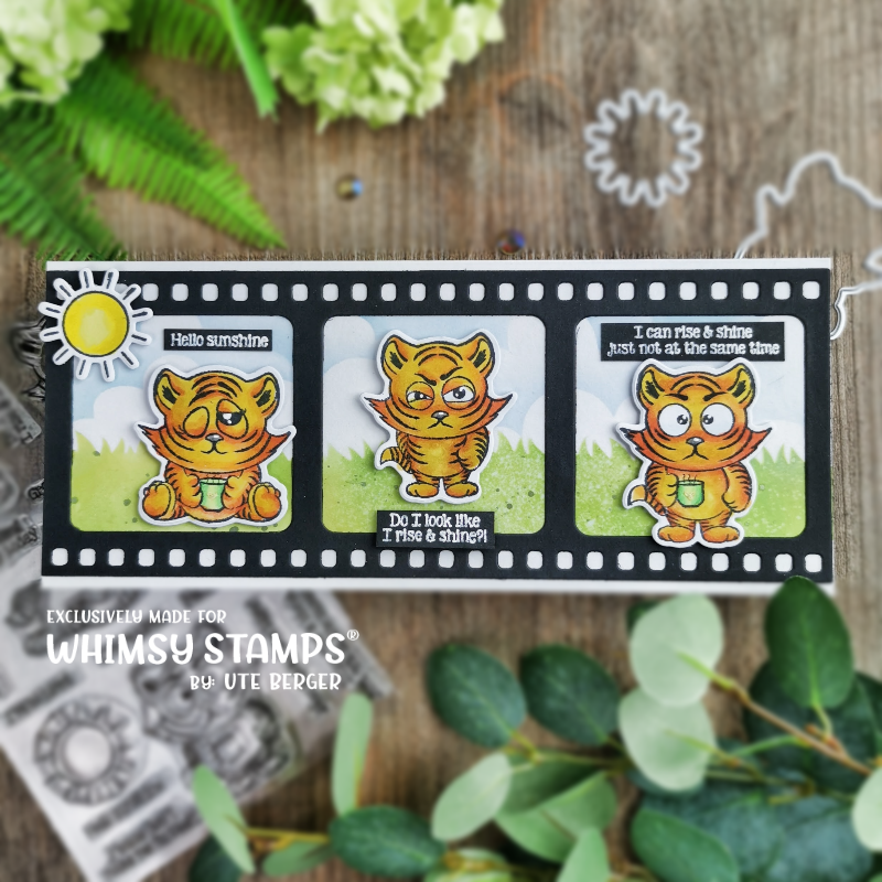 Whimsy Stamps Tabby Tigers Too Clear Stamps CWSD451 sunshine