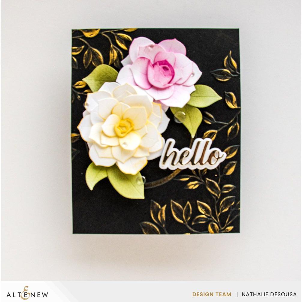 Altenew Rustling Leaves 3D Embossing Folder alt8817 hello