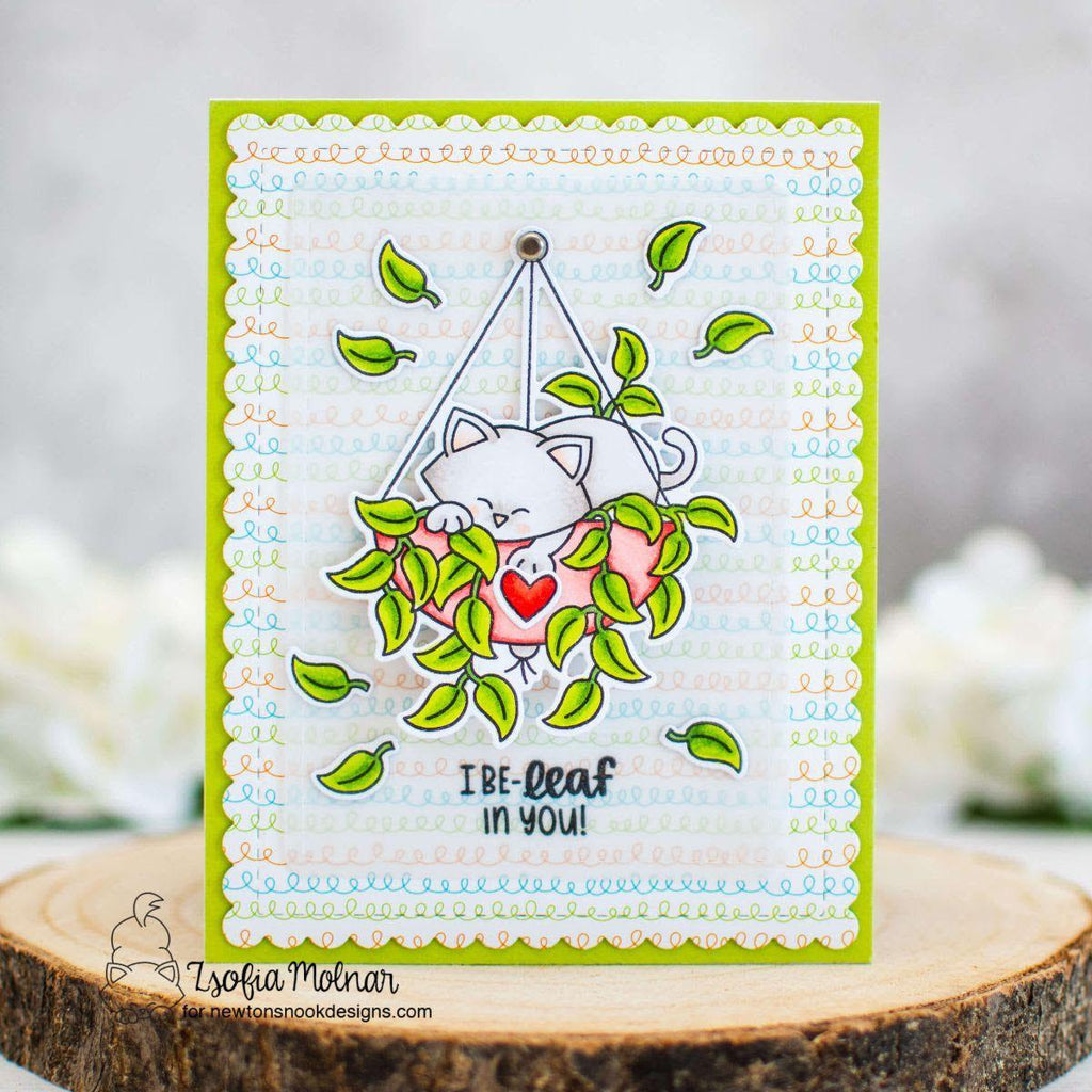 Newton's Nook Newton's Hanging Basket Clear Stamps NN2305S01 leaves