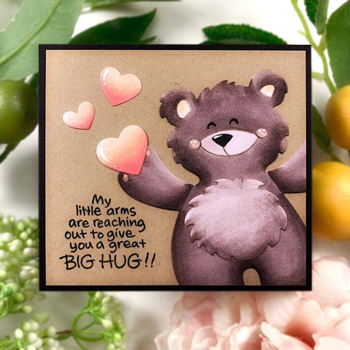 STP-200 Stampendous Bear Hugs Faces and Sentiments Clear Stamps big hug