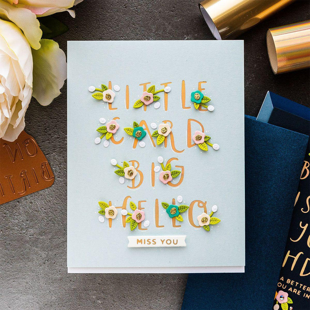 GLP-402 Spellbinders Little Card Big Hello Glimmer Hot Foil Plate Hello | color-code:ALT01