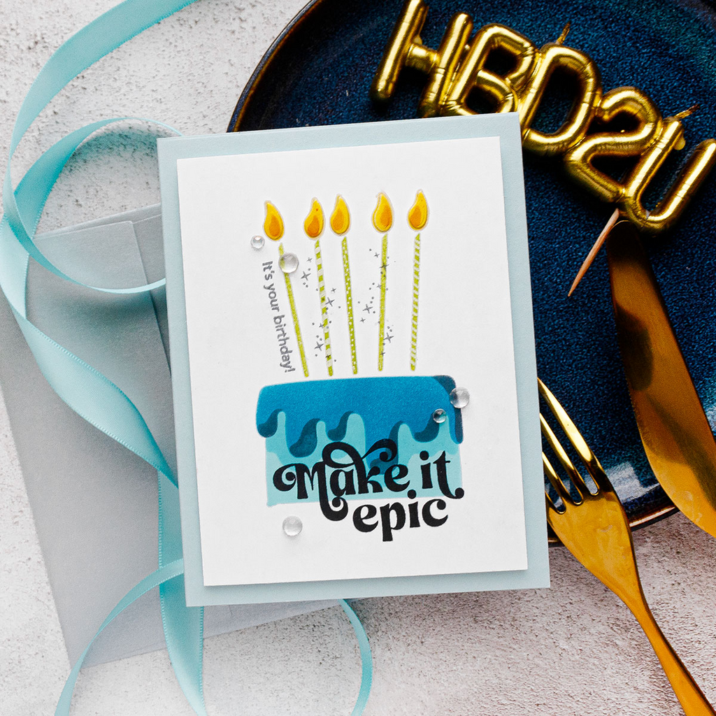 Simon Says Stamp Stencils Big Birthday Cake 1053stc Birthday Card | color-code:ALT04