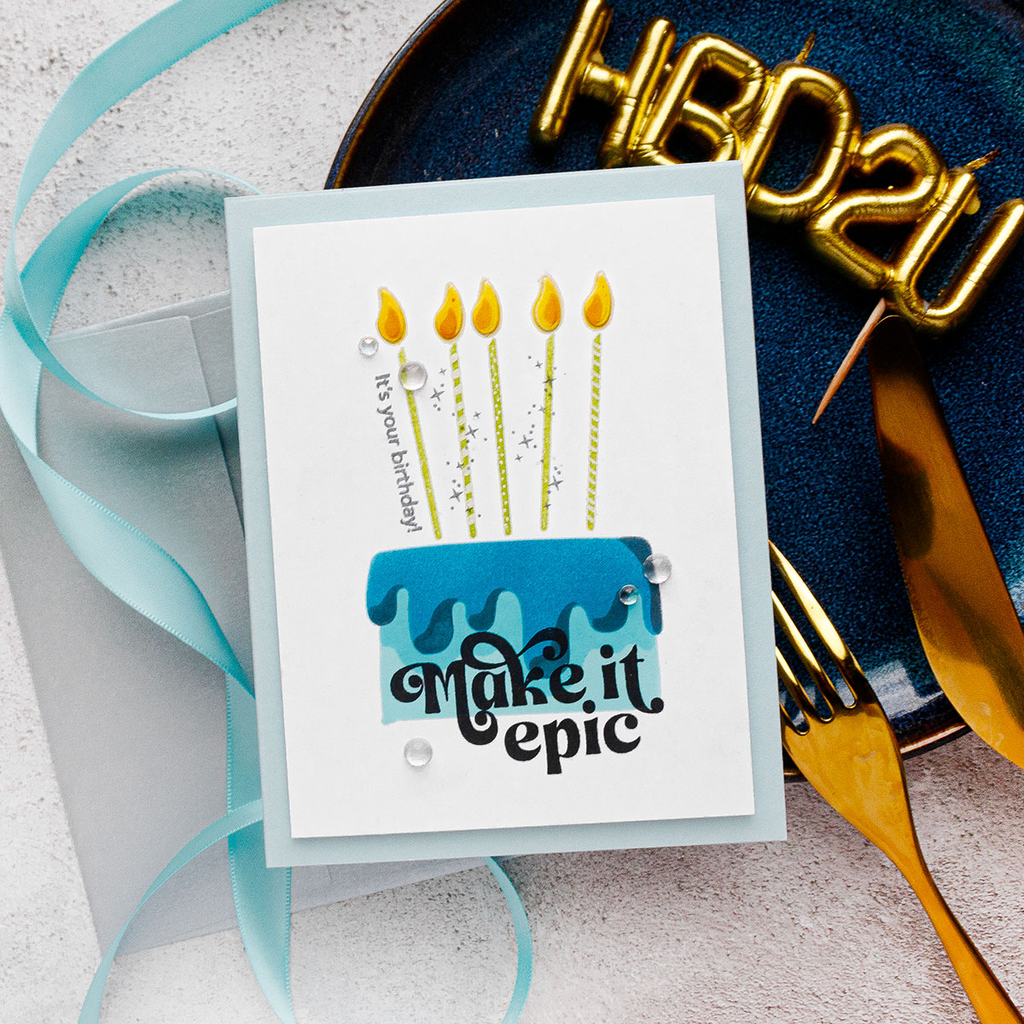 Simon Says Stamp Stencils and Dies Big Birthday Cake set862bc Sweet Wishes Birthday Card | color-code:ALT04