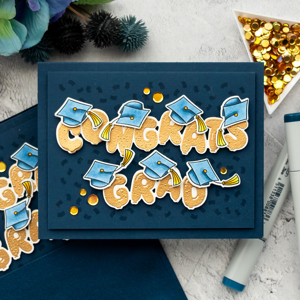 Simon Says Stamp Grad Balloons Wafer Dies 1075sdc Celebrate Grad Card | color-code:ALT02