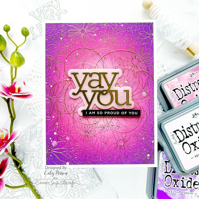 Tim Holtz Distress Spun Sugar Oxide Ink Pad And Reinker Bundle Ranger So Proud Of You Card | color-code:ALT01