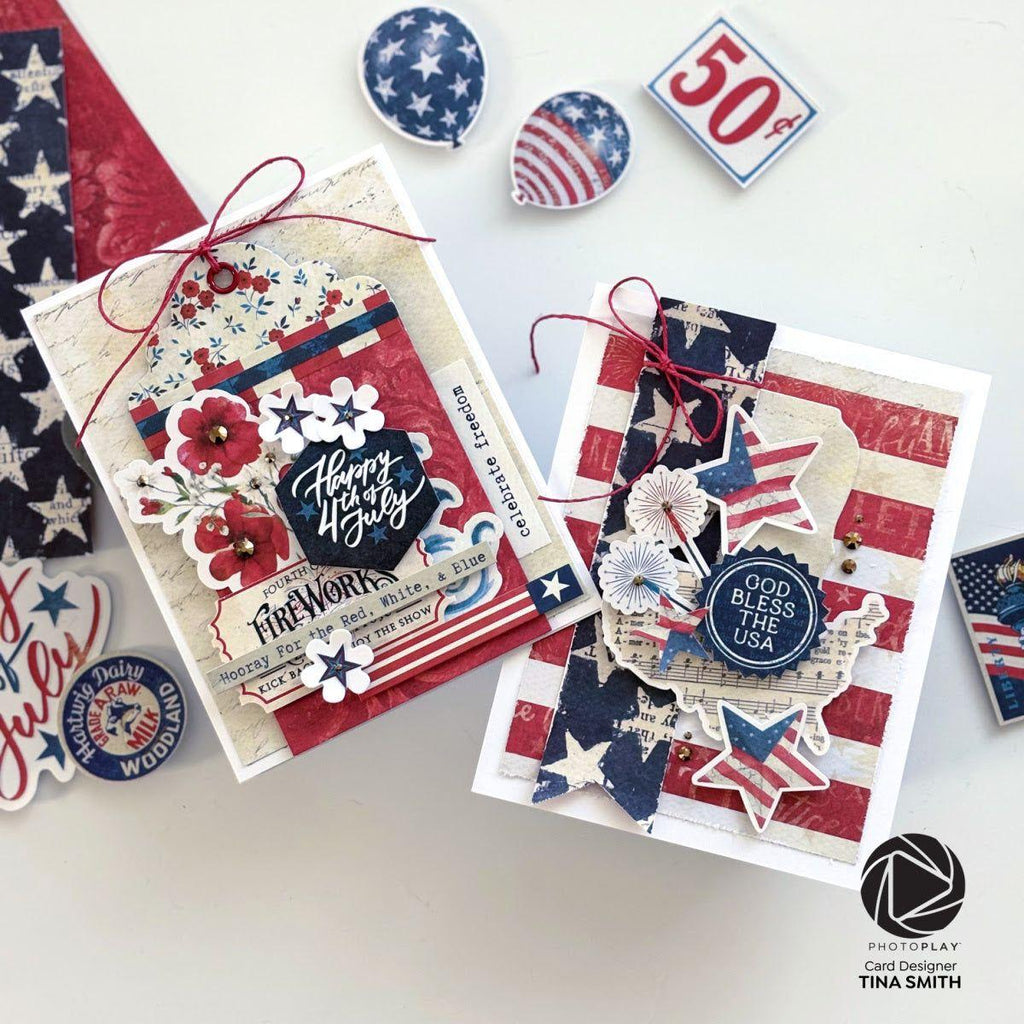 PhotoPlay SCALLOP AND BRACKET Tag Toppers sisa3828 4th Of July Cards