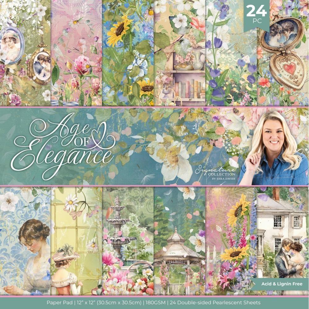 Crafter's Companion Age Of Elegance 12 x 12 Paper Pad ss-aoe-pad12