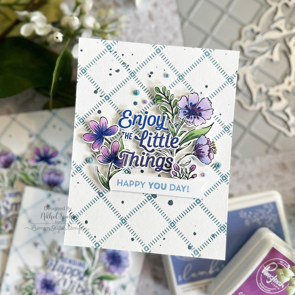 Pinkfresh Studio Candy Violet Dye Ink Pad pfdi026 Enjoy The Little Things Card | color-code:ALT05