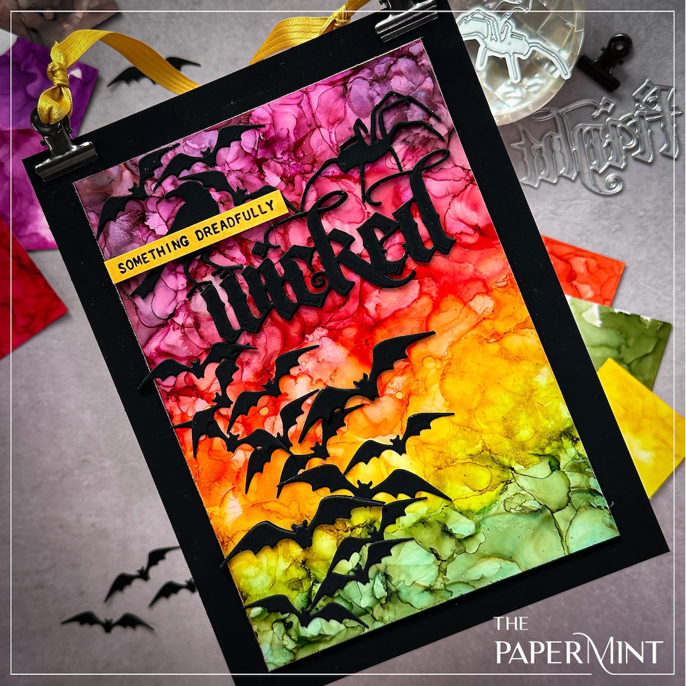 Tim Holtz Alcohol Ink Crimson Ranger tal59417 Colorful Halloween Card | color-code:ALT01