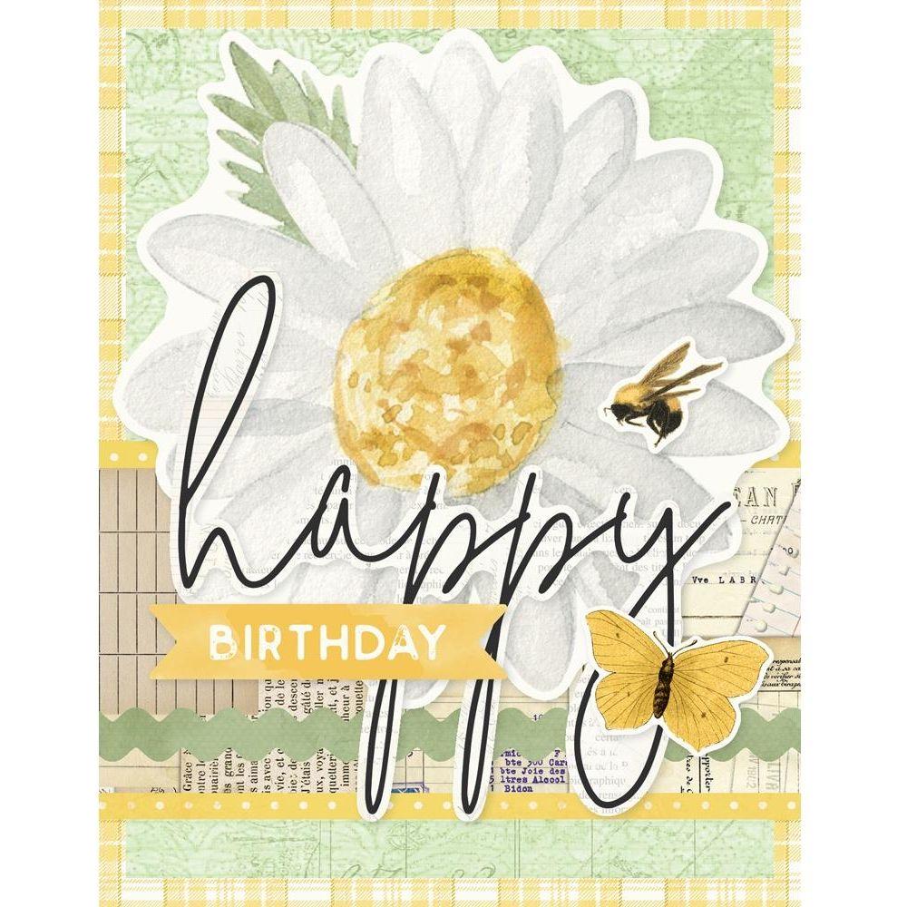 Simple Stories Vintage Meadow Flowers Card Kit 22635 Happy Birthday Sunflower Card