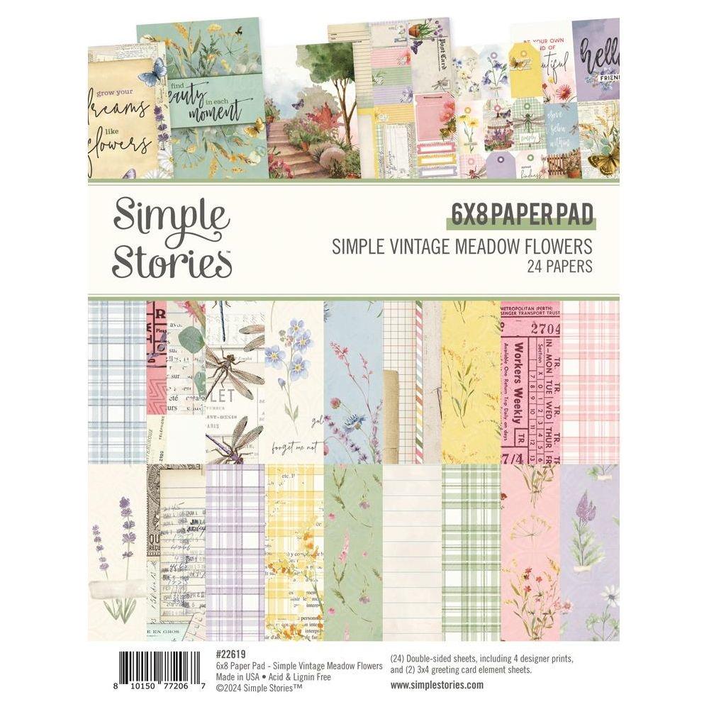 Simple Stories Vintage Meadow Flowers 6 x 8 Paper Pad 22619