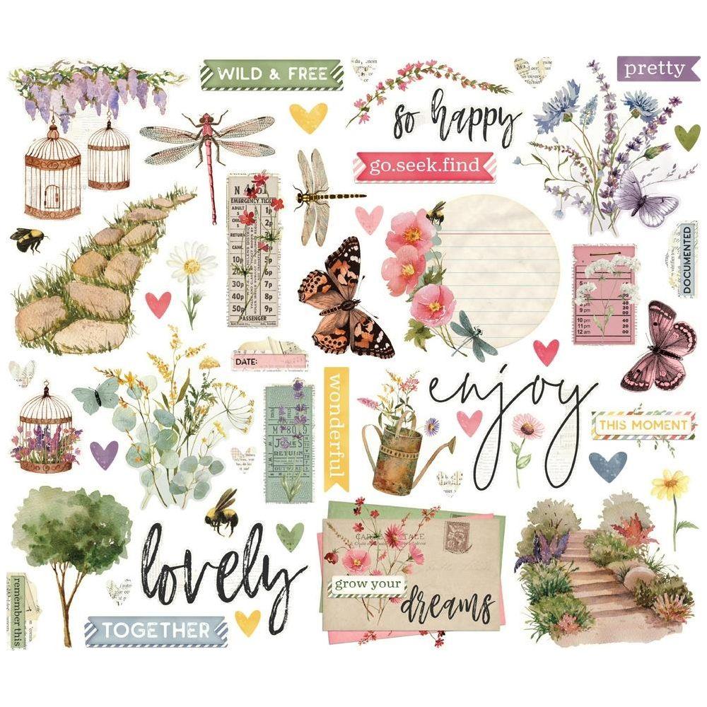 Simple Stories Vintage Meadow Flowers Bits And Pieces 22622 Detailed Product View