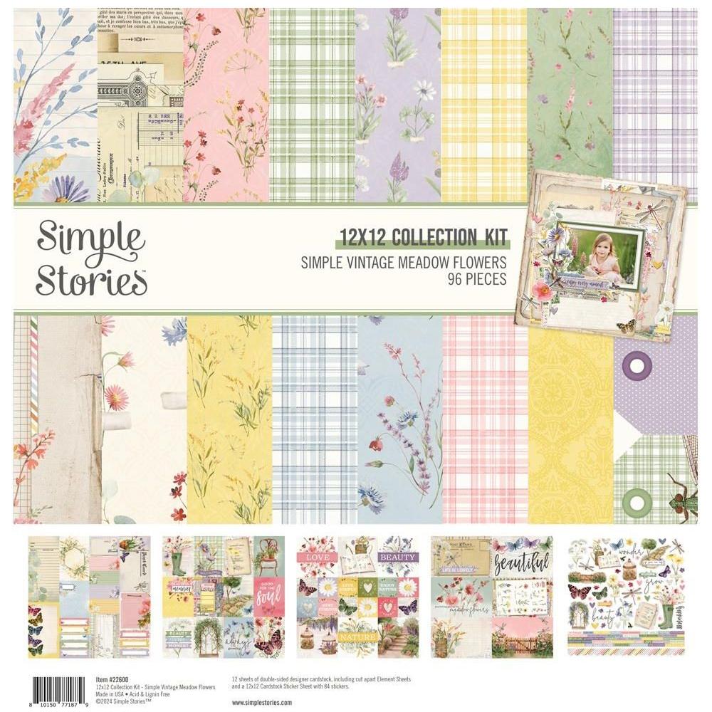 Simple Stories Vintage Meadow Flowers 12 x 12 Collection Kit 22600