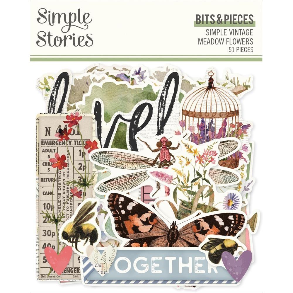 Simple Stories Vintage Meadow Flowers Bits And Pieces 22622