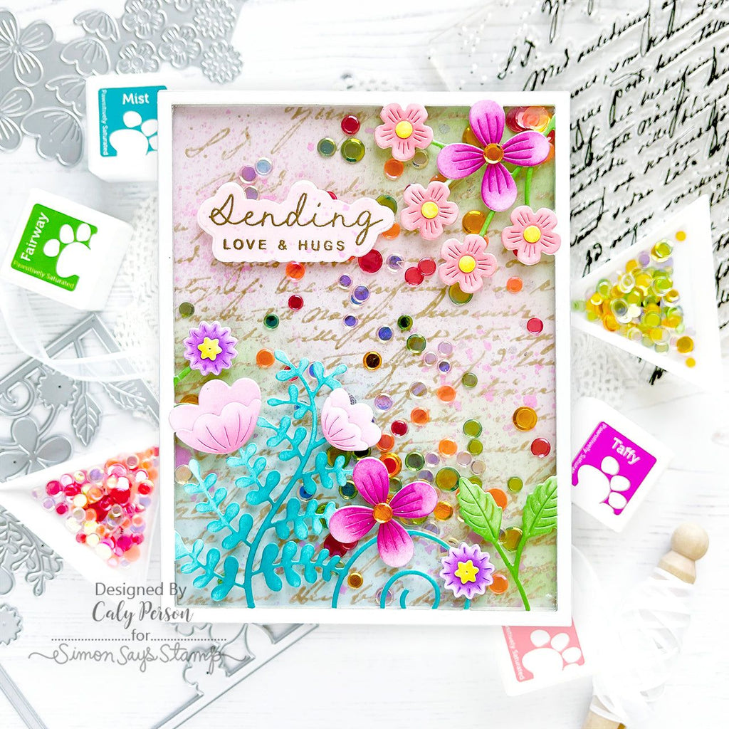 Tim Holtz Picked Raspberry Distress Spritz tdu86413 Floral Shaker Card | color-code:ALT10