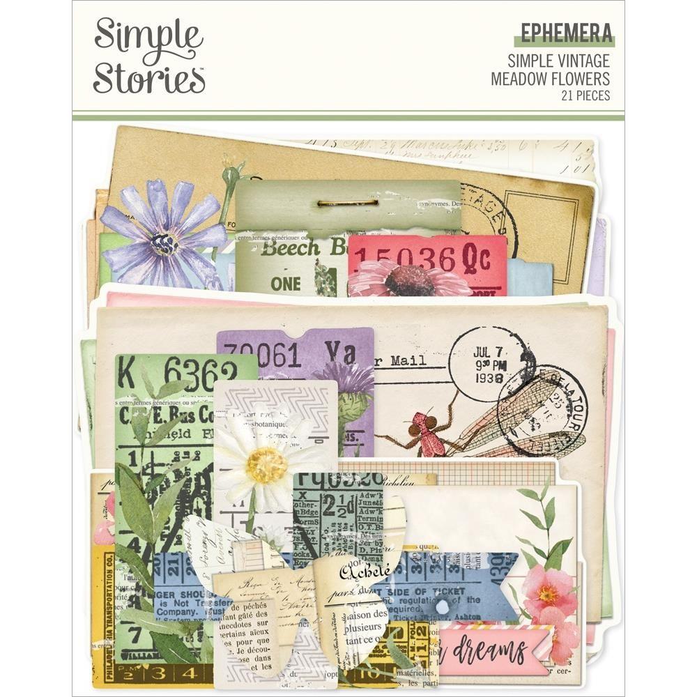 Simple Stories Vintage Meadow Flowers Ephemera 22625