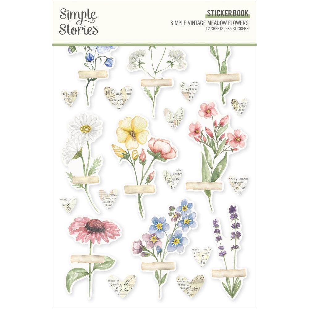 Simple Stories Vintage Meadow Flowers Sticker Book 22626