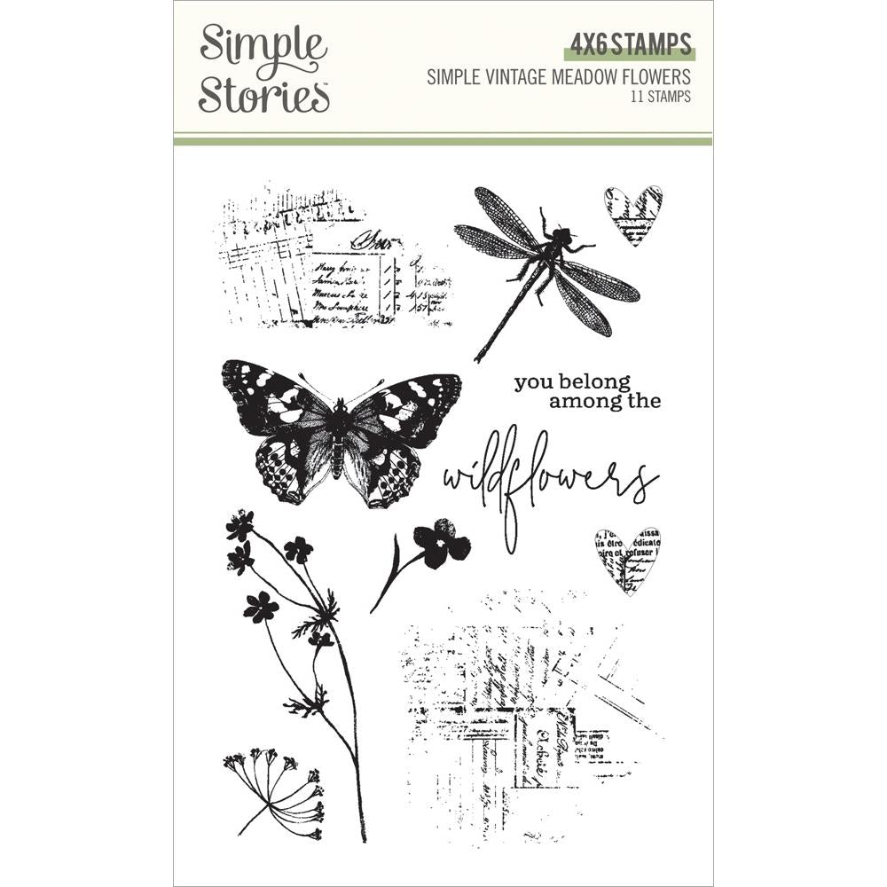 Simple Stories Vintage Meadow Flowers Clear Stamps 22620
