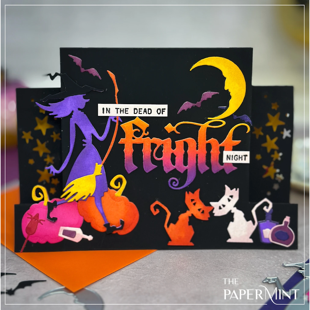 Tim Holtz Distress Ink Pad Milled Lavender Ranger TIM20219 Frightful Witch Card | color-code:ALT02