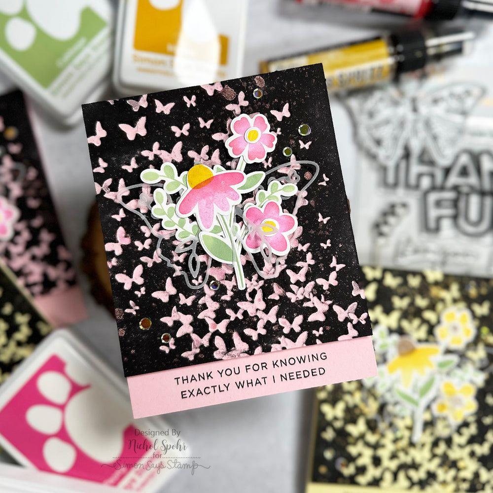 Tim Holtz Distress Archival Ink Pad Black Soot Ranger Floral Butterfly Cards | color-code:ALT17