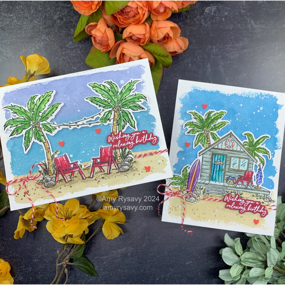 Honey Bee Beach Please Clear Stamps hbst-605 Beach Birthday Cards | color-code:ALT01