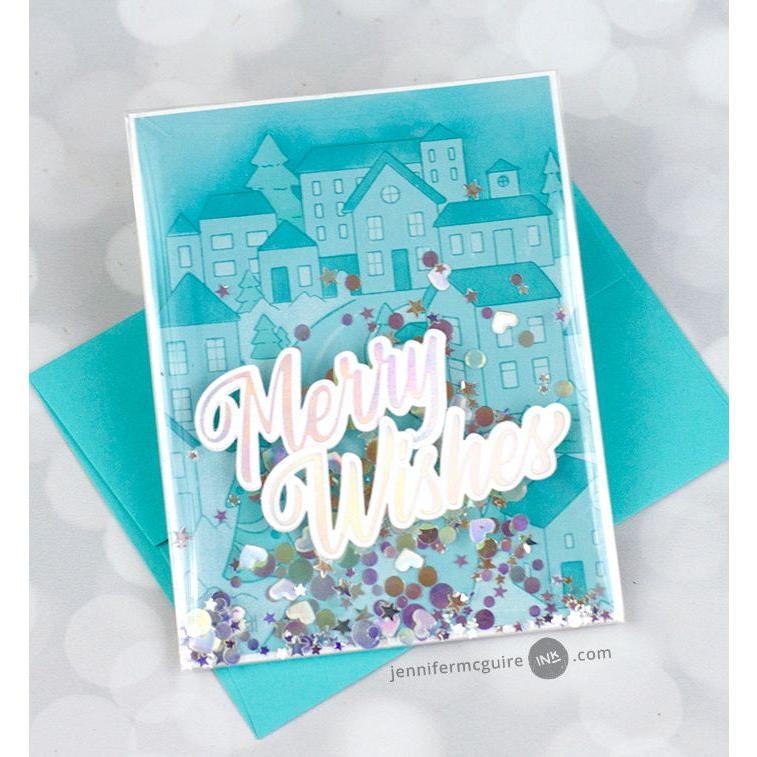 Pinkfresh Studio Festive Grid Coverplate Die 254624 Merry Wishes Card | color-code:ALT01