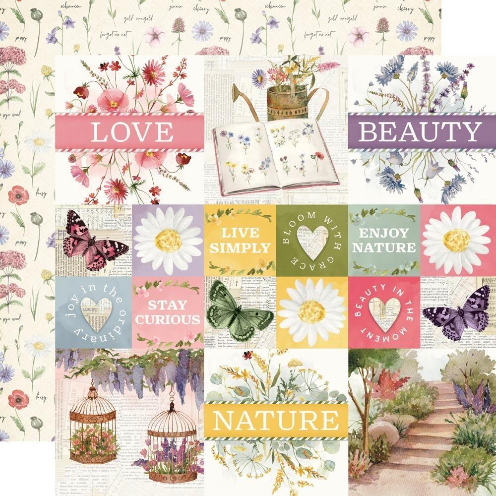 Simple Stories Vintage Meadow Flowers 12 x 12 Collection Kit 22600 2x2/4x4 Elements