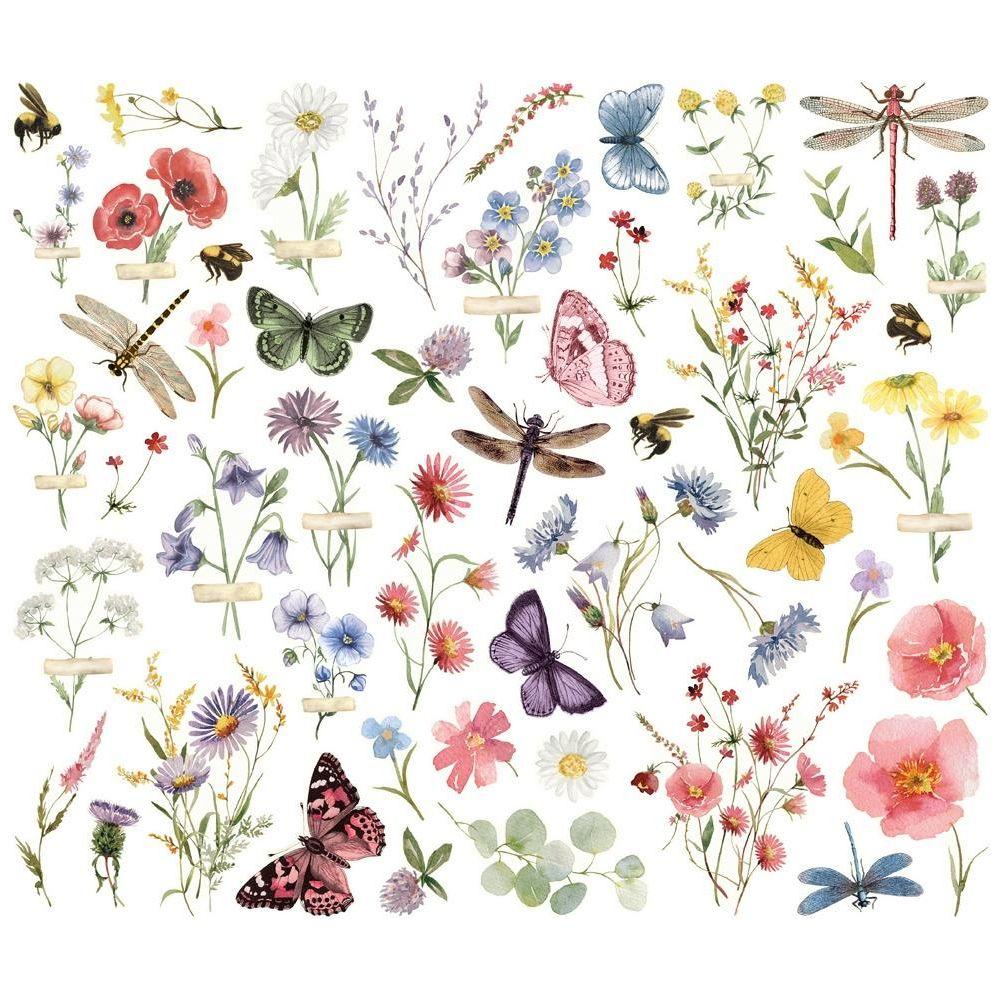 Simple Stories Vintage Meadow Flowers Floral Bits And Pieces 22623 Summer Flora And Insects