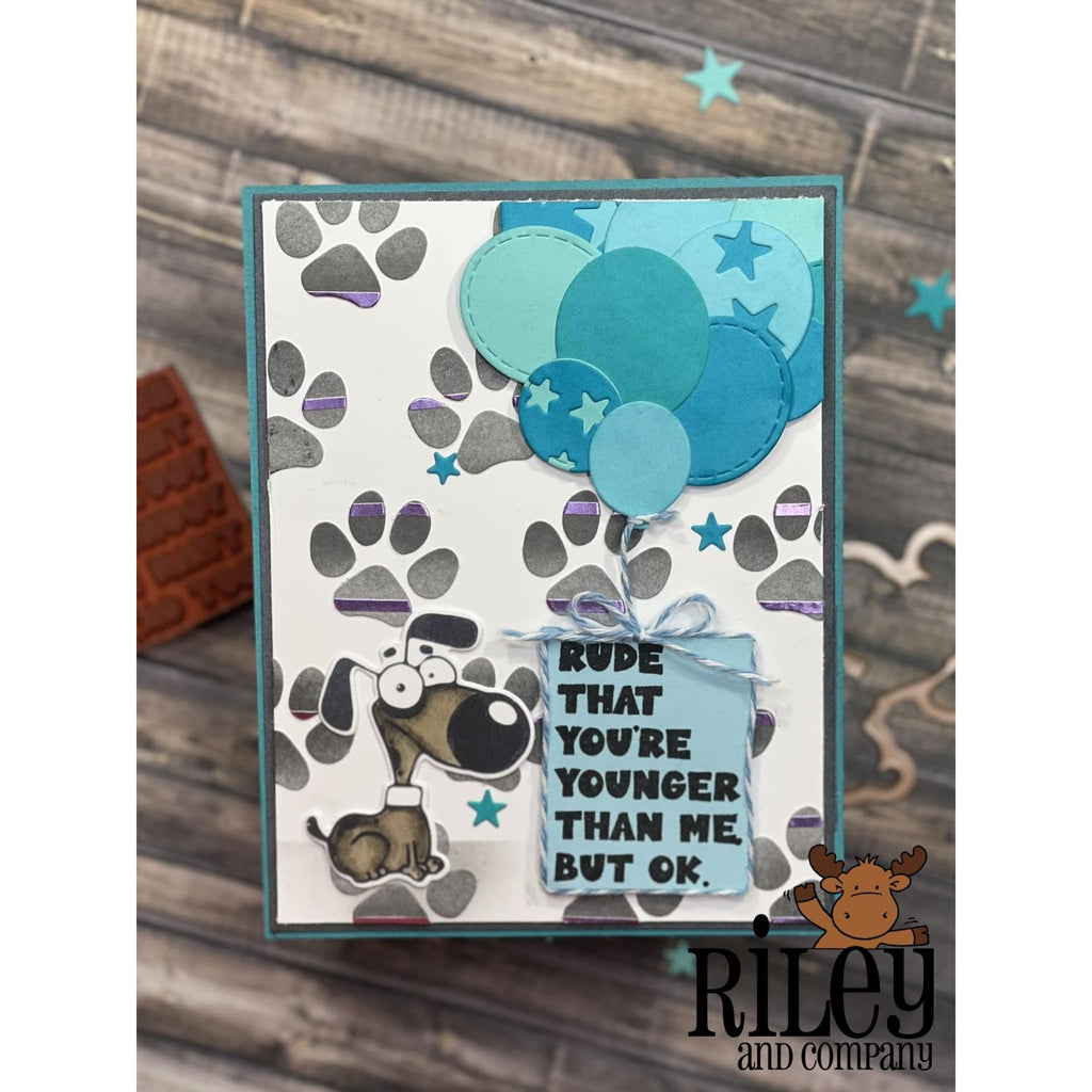 Riley and Company Funny Bones Rude Cling Rubber Stamp rwd-1145 Balloons