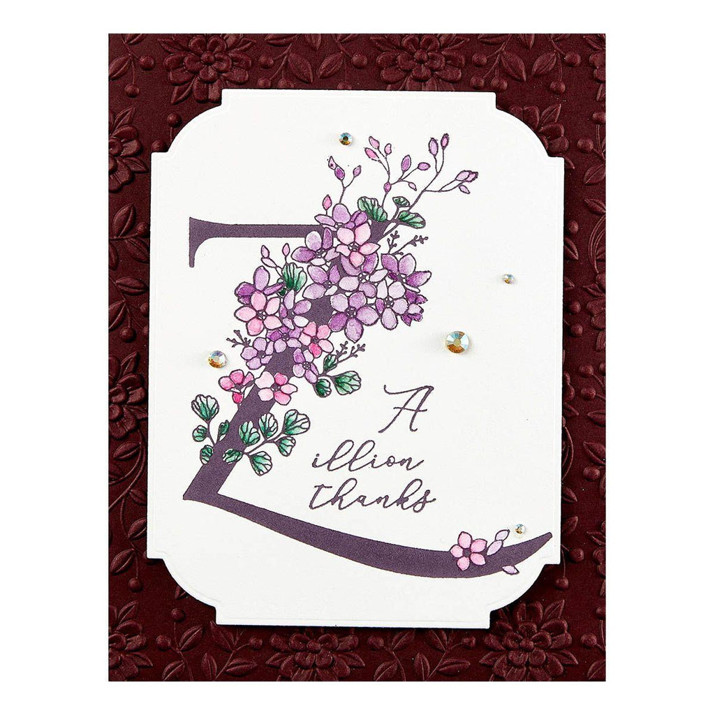 bp-149 Spellbinders Floral Z and Sentiment Press Plates flower bunch