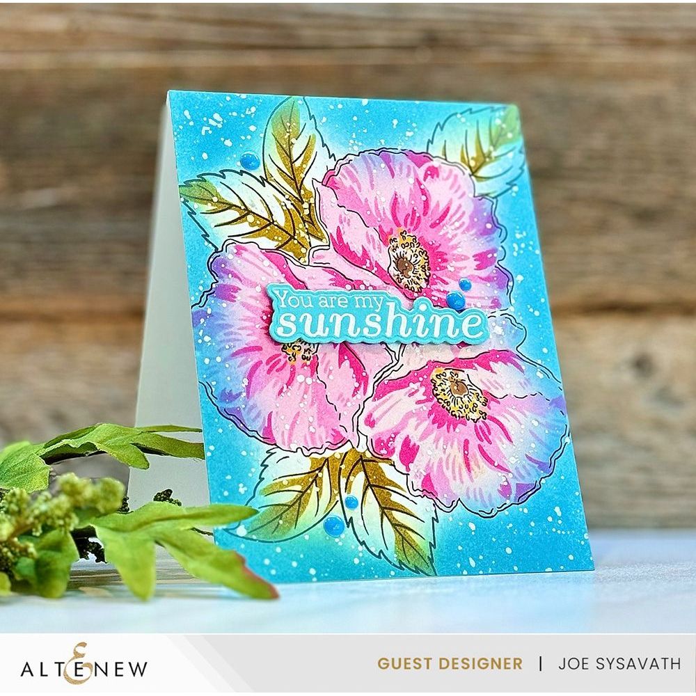 Altenew Sunny Sentiments Dies alt8831 pink flowers