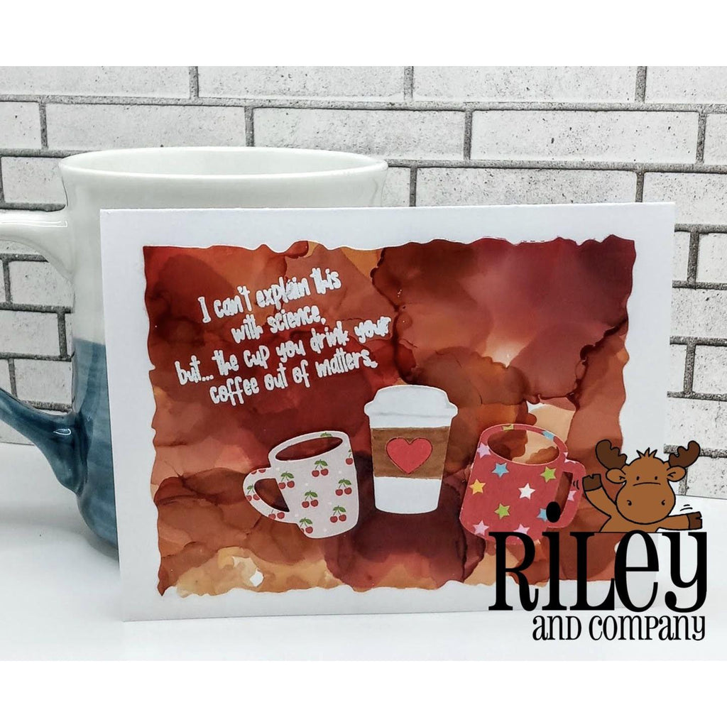 Riley And Company Funny Bones The Cup Matters Cling Rubber Stamp rwd-1152 Brown