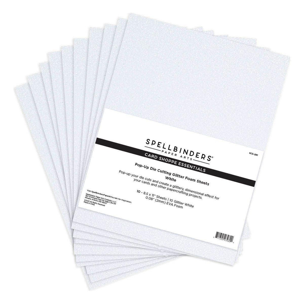 SCS-291 Spellbinders Pop-Up Die Cutting Glitter Foam Sheets White