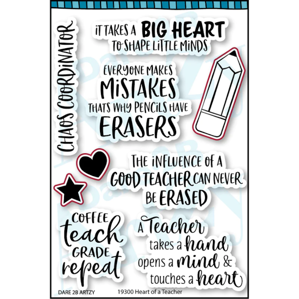 Dare 2B Artzy Heart of a Teacher Clear Stamp Set 19300