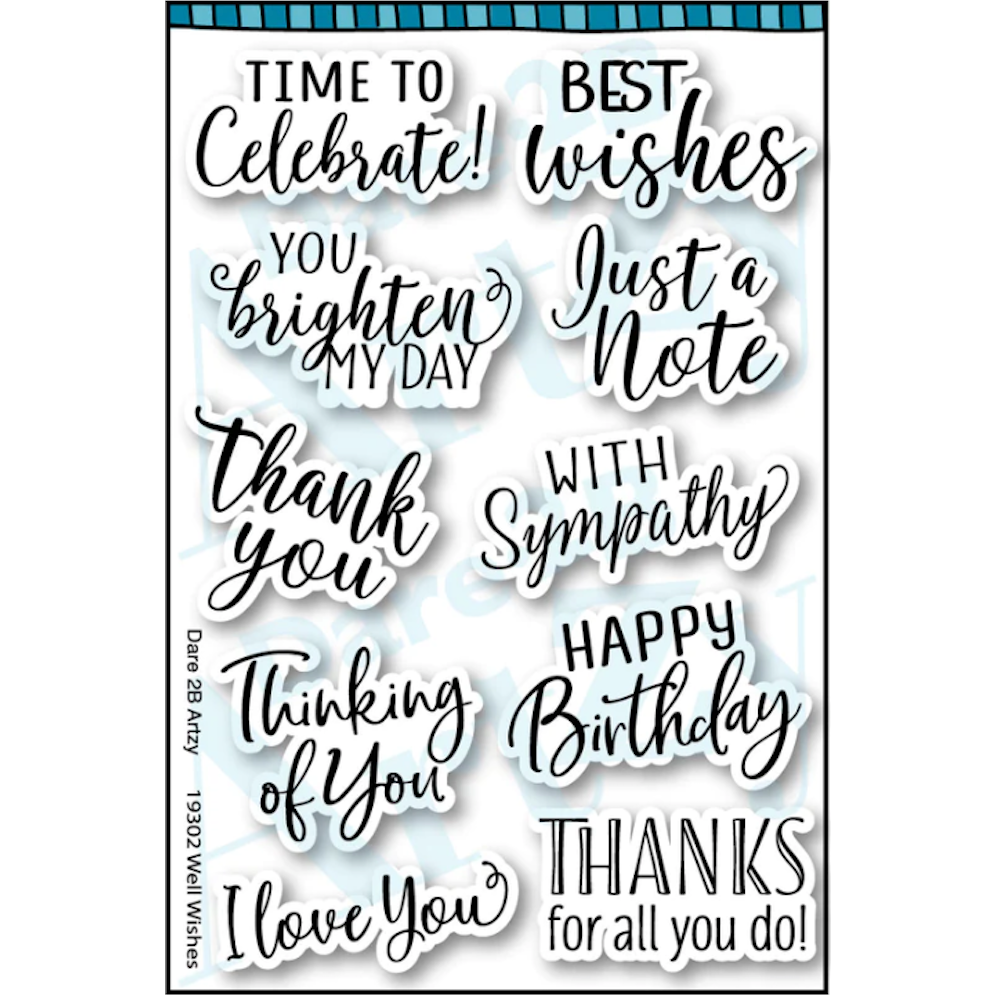 Dare 2B Artzy Well Wishes Clear Stamp Set 19302