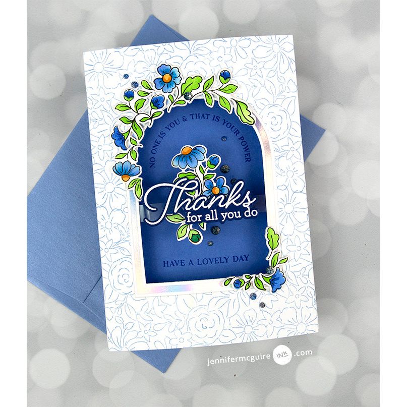 PinkFresh Studio Nested Arches Hot Foil Plate 193923 Thanks | color-code:ALT01